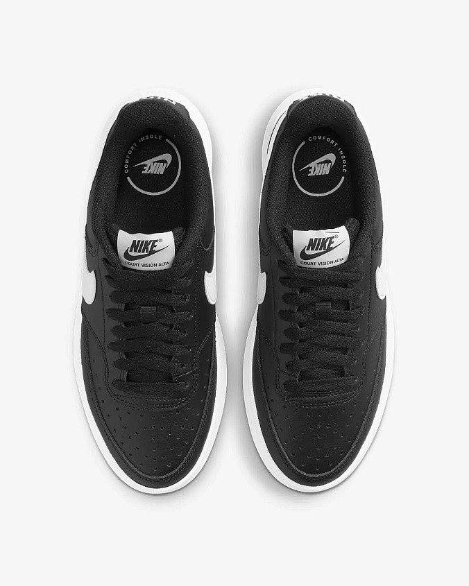 Кроссовки женские Nike Court Vision Alta Leather Black/White