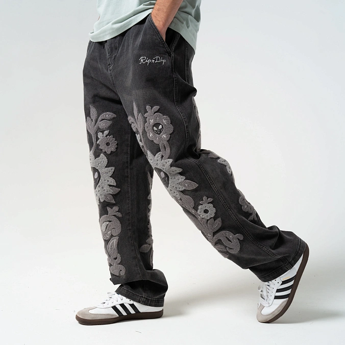 Брюки RIPNDIP Space Garden Pants Black Vintage Wash